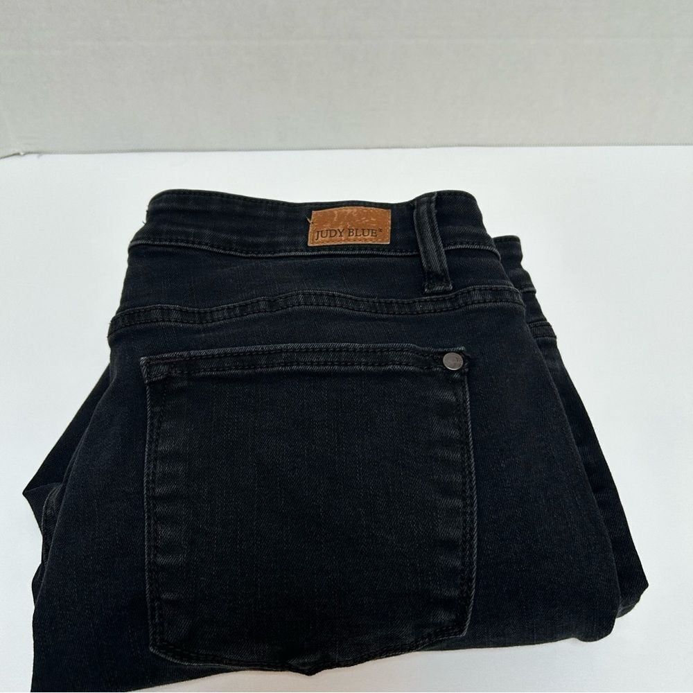Judy Blue Juliana Black Mid-Rise Skinny‎ Leopard Patch Jeans 13/31 Style #82168